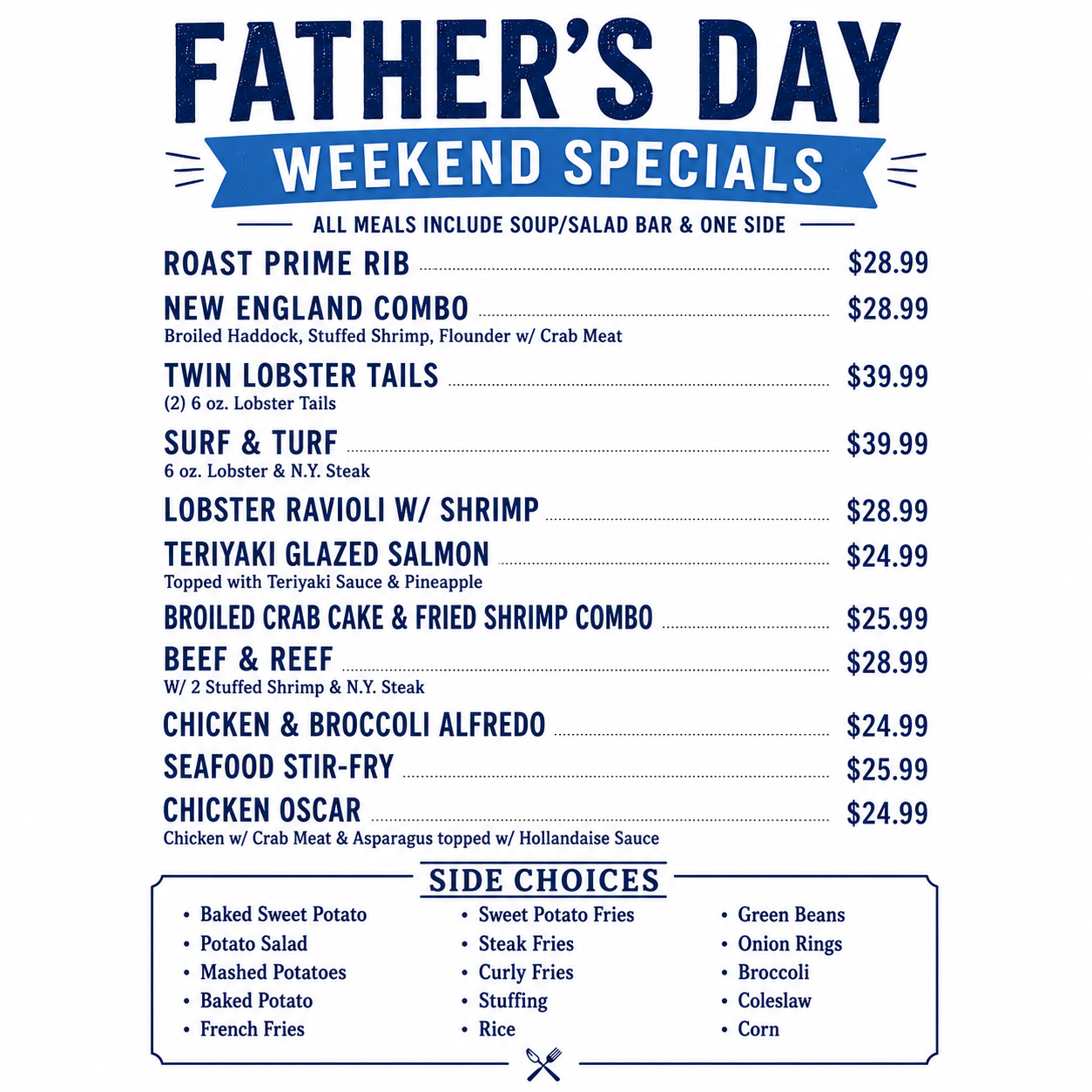 Fathers Day Specials Fairlane Diner 2026